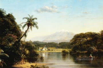 Paisajes Painting - Escena en el paisaje de la Magdalena Río Hudson Paisaje de la Iglesia Frederic Edwin